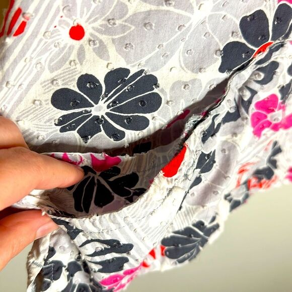 Code Happy Pink, Orange, and Gray Floral Scrubs with Dotted Texture 2XL - Picture 2 of 5